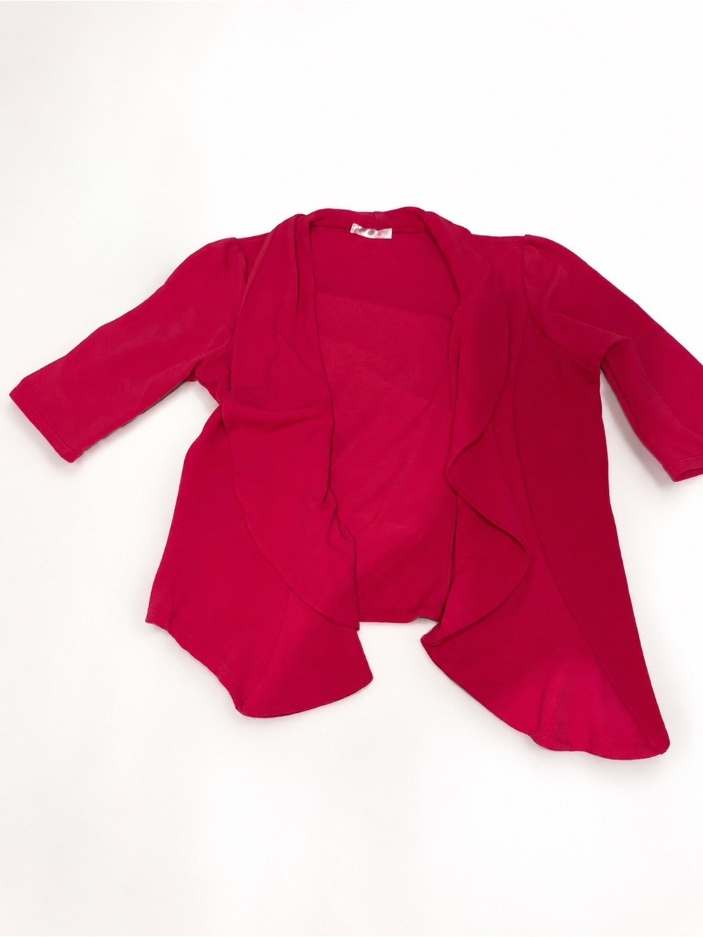 DOUBLJU Women’s 3XL Magenta Open Front Cardigan Blazer 3/4 Sleeve Office Layer